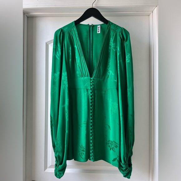 Rat & Boa Isabella Balloon Sleeve Emerald Green Statement Dress - Picture 6 of 9